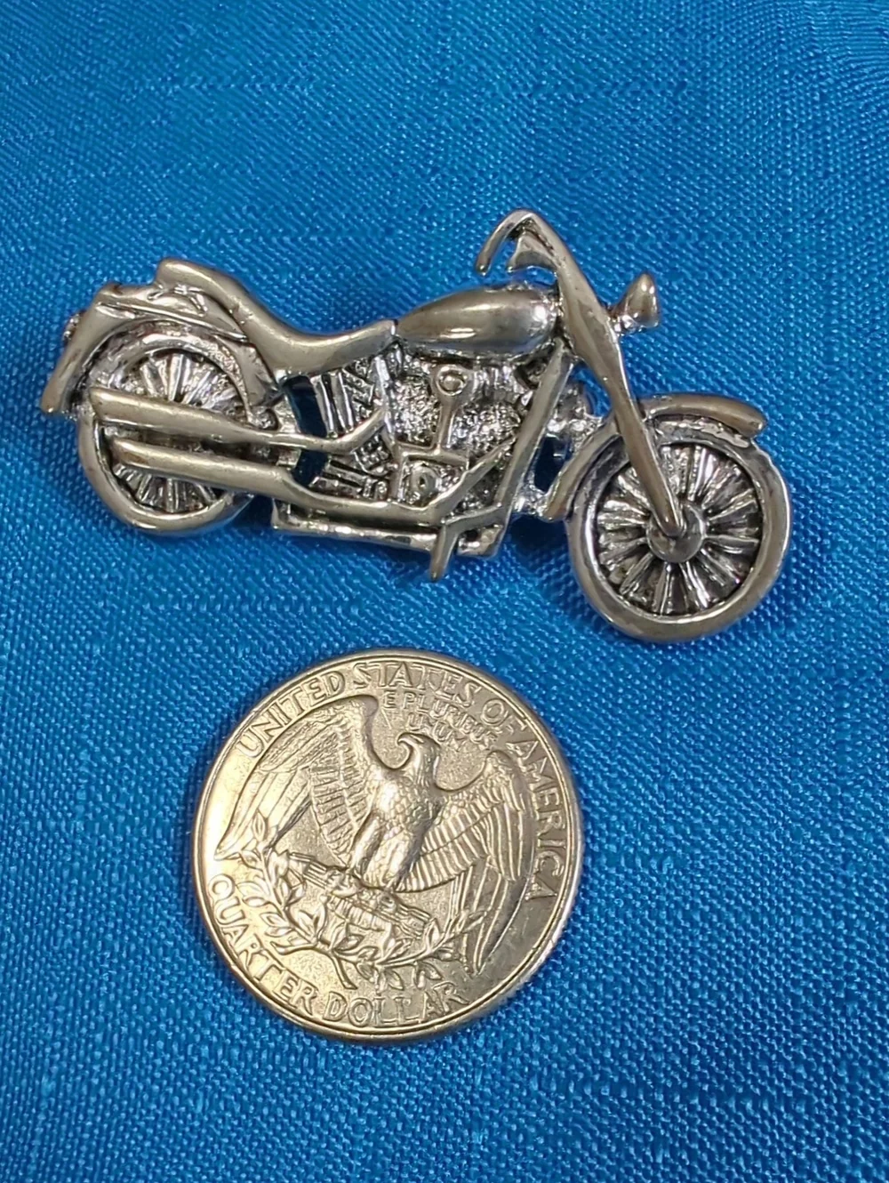 Silver Motorcycle Brooch/Pin NWT